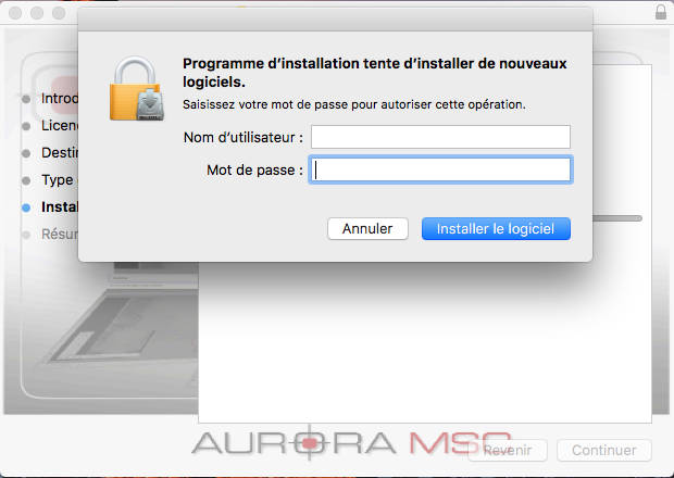 Autoriser linstallation du logiciel